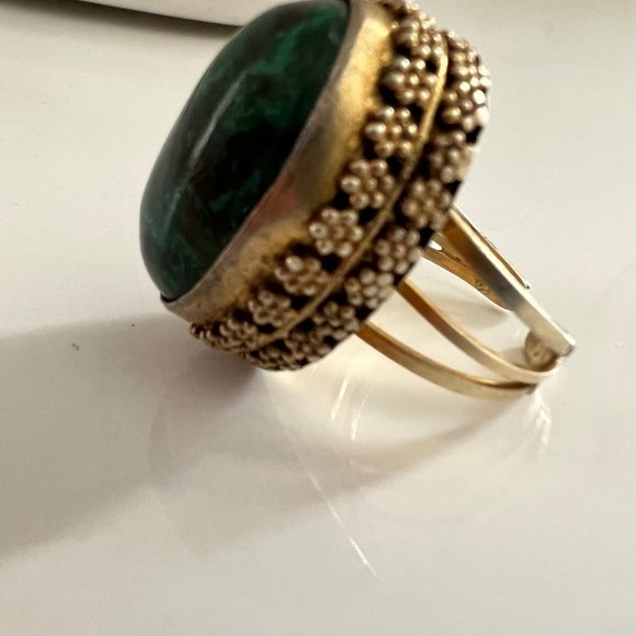 Vintage 1970s Israel Eilat Stone Sterling Silver Statement Ring - Picture 7 of 9